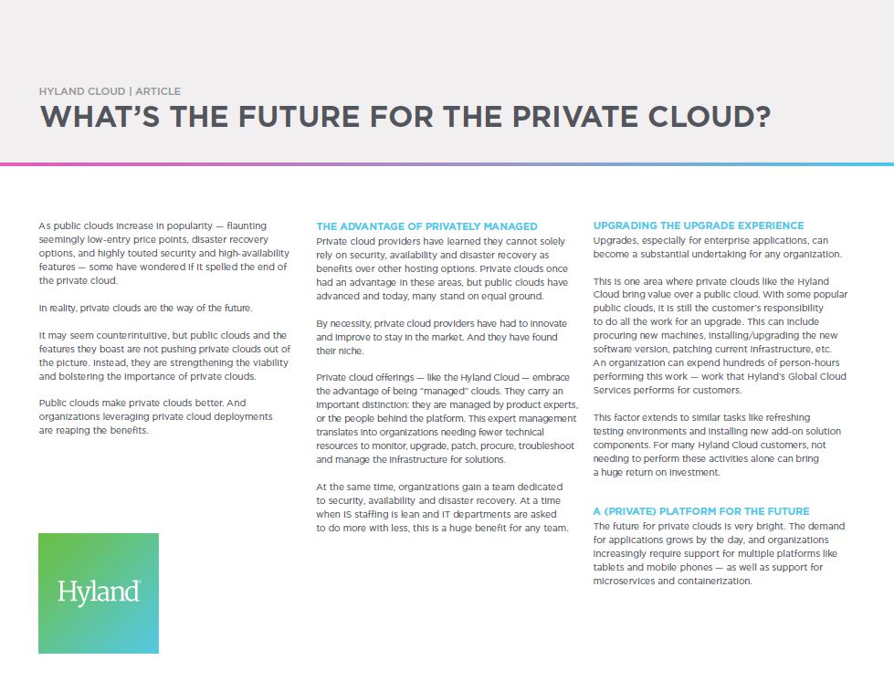 Private Cloud, Public Cloud, Hyland, Kyocera, Software, Document Management, BOSS Business Solutions