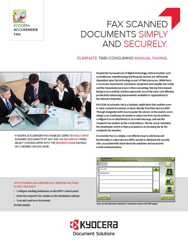 Kyocera, Software, Capture, Distribution, Accusender Fax, BOSS Business Solutions