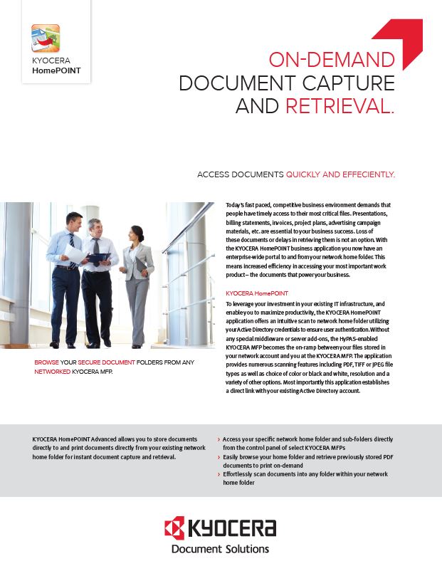 Kyocera, Software, Capture And Distribution, Homepoint Advanced, BOSS Business Solutions