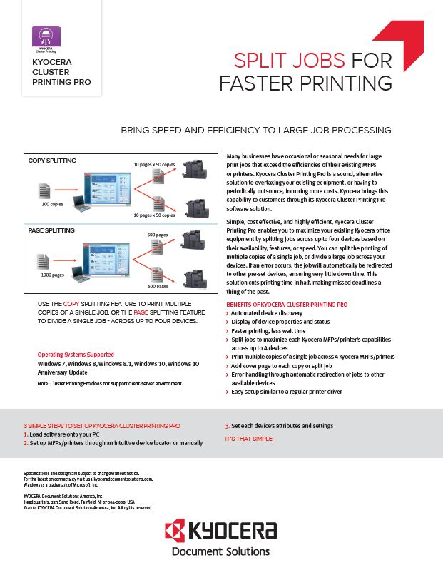 Kyocera, Software, Output Management, Kyocera Cluster Printing, BOSS Business Solutions